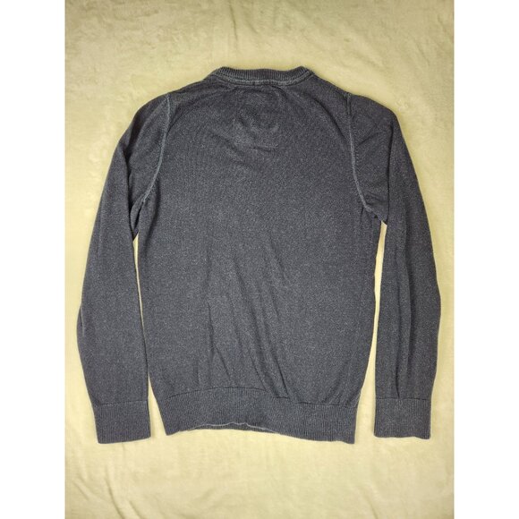 Abercrombie & Fitch Wool Cashmere Cotton Blend Sweater Mens L Blue Muscle Fit - Picture 6 of 13